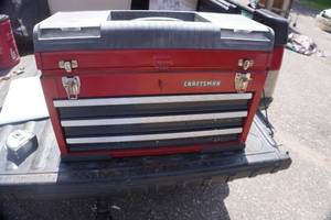 Craftsman 3 Drawer Tool Box With Top Storage and Assorted Tools