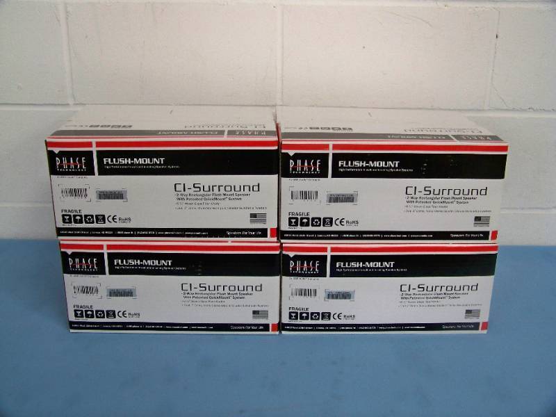 (4) Phase Technologies CI-Surround (CI_SURR) Flush-Mount In-Wall Home Theater Speakers - NO Grilles or Mounting Brackets - NEW IN BOX
