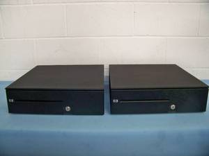 (2) HP T400-2-CR1616 POS Heavy Duty Cash Drawers - NO KEYS