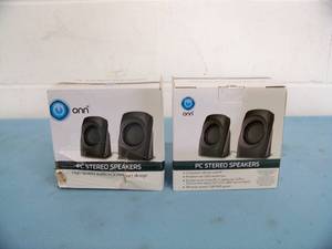 (2 Pairs) ONN Compact High-Quality USB-Powered Audio Stereo PC  Computer Speakers - NEW IN ORIGINAL BOX