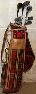 LL - Par Bag Vintage Golf Clubs Set - Atlantic Products Corp Plaid Carry Bag