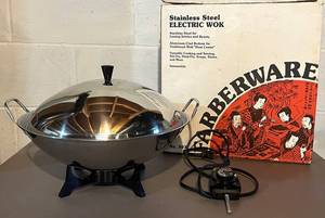 LL - Berware Stainless Steel Electric Wok with Aluminum-Clad Bottom