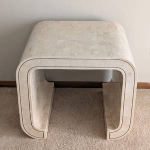 DR - Alexvale Vintage Faux Travertine Side Table