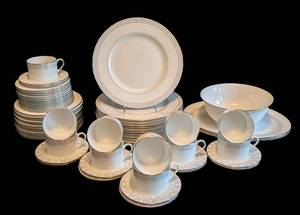 K - Kate Spade New York McCormick Square Dinnerware Set - Service for 12 (Missing Bread Plate & Teacup)