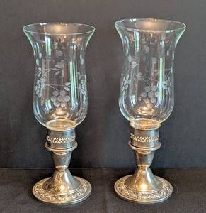 K - Vintage Weighted Sterling Silver Candle Holders