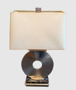LR - 22-Inch Table Lamp on Marble Base with Fabric Shade