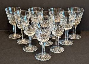 K - Waterford Lismore Crystal Stemware Glasses (Lot of 10)