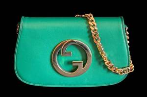 LR - Gucci Blondie Green Leather Shoulder Bag