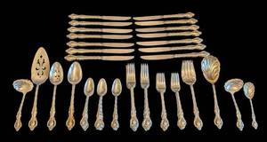K - Vintage International Silver Deep Silver Flatware Set - 60-Piece with Serving Utensils