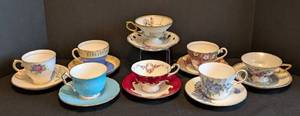 K - Royal Grafton Bone China Teacups & Saucers (Set of 8) Made in England