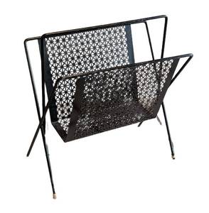 LR - Vintage Mid-Century Metal Magazine Rack