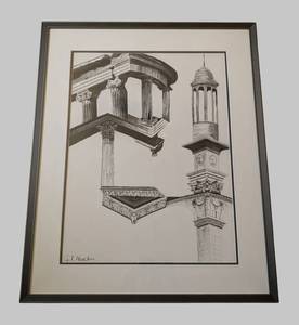 UL - G. T. Hauck Architectural Print - Framed