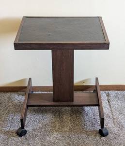 UL - Vintage Rolling Wood Table on Casters