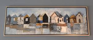 DR - Fishing Village Canvas Print - Large Framed Panorama
