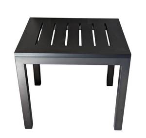 O - Wood And Metal Slotted Top Side Table