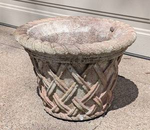 G - Concrete Planter with Rim Chips