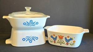 K - CorningWare 7-Inch Square Casseroles Set of 3 with Glass Lid