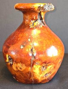 K - Vintage Handcrafted Burled Wood Bud Vase
