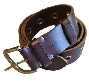 K - Frye Womens Leather Belt with Grommets - 41.5 Inch Length