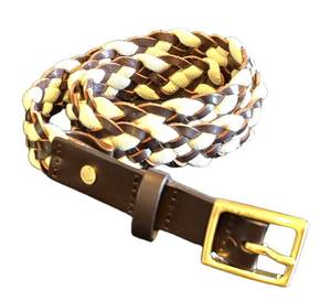 K - Rag & Bone Leather Braided Belt, 36.5 Inches Long