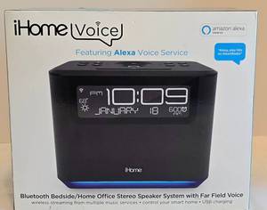 K - iHome Voice Featuring Alexa Voice Service - Bluetooth Bedside Speaker System