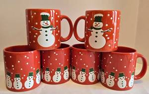 K - Waechtersbach Snowman Mugs - 2 Styles (Lot of 6)