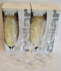 K - Krosno The Cellar Flute Glasses - 4-7 oz - 9.25 in Tall - Made in Poland