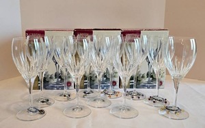 Cristal DArques Enchante 9 oz Wine Glasses (Lot of 11) - Original Boxes