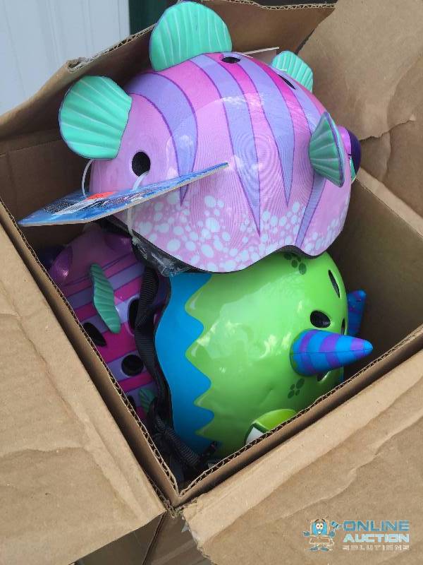 Lot of Kids Bike Helmets