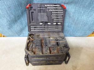 Toolbox Full of Assorted Drill Bits