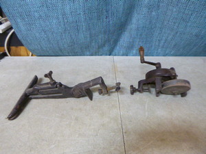 Vintage Sharpening Vise and Grinding Wheel