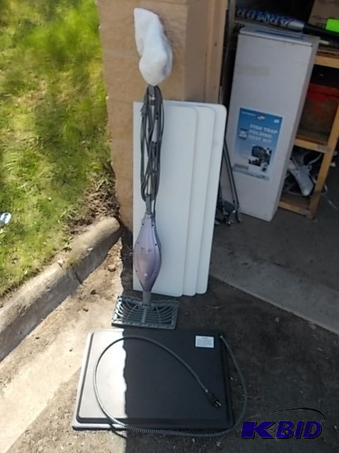 lot 51 image: Shark Steam Mop, Electric Pet Pad Heater, Shelves
