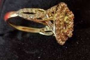 Size 7 1.5 Carat Mined Diamond 14 Carat Gold Cushion Bridal Ring, Never Worn!