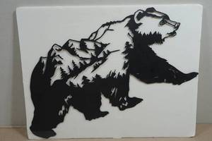 Laser Cut Steel Bear Silhouette