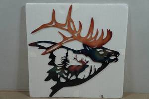 Laser Cut Steel Elk Silhouette