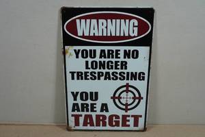 Vintage Style Metal Sign - Warning