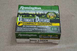 20 Remington Ultimate Defense 9mm 124 Gr BJ HP Ammo