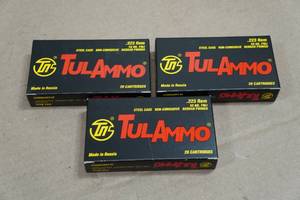 60 TulAmmo .223 Rem 55 Gr FMJ Steel Case Ammo