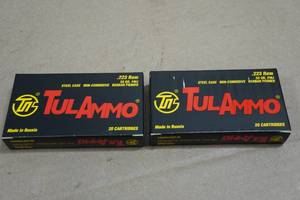 40 TulAmmo .223 Rem 55 Gr FMJ Steel Case Ammo