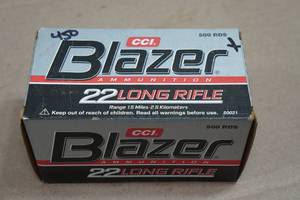 450 CCI Blazer .22 LR 40 Gr LRN Ammo