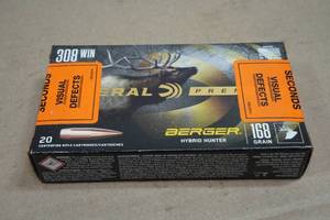 20 Federal Premium .308 Win 168 Gr Berger Hybrid Hunter Ammo