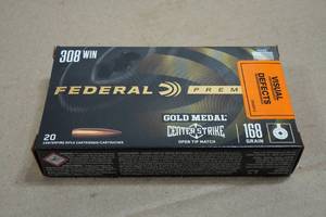 20 Federal Premium .308 Win 168 Gr Gold Medal Center Strike Open Tip Match Ammo