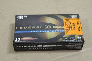 20 Federal Premium LE .308 Win 168 Gr Tactical Tip Matchking Ammo