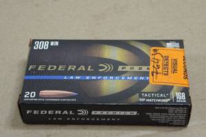 20 Federal Premium LE .308 Win 168 Gr Tactical Tip Matchking Ammo