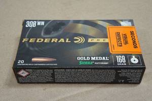 20 Federal Premium .308 Win 168 Gr Sierra Gold Medal Matchking Ammo
