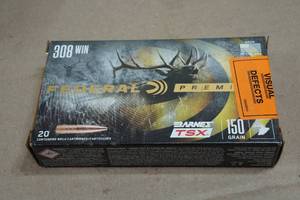 20 Federal Premium .308 Win 150 Gr Barnes TSX Ammo