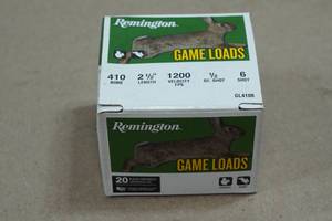 20 Remington Game Load .410 Bore 2-12 6 Shot Shotshells