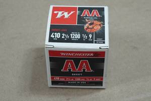 25 Winchester AA .410 Bore 2-12 9 Shot Shotshells