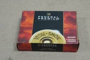 5 Federal Vital-Shok 12 Gauge 3-12 Magnum 00 Buck Shotshells