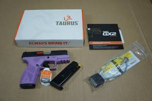 NEW Taurus GX2 9mm Semi-Auto Pistol - BlackLight Purple - 2 Magazines